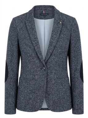 Tommy Hilfiger Navy Tweed Blazer with Black Elbow Patches